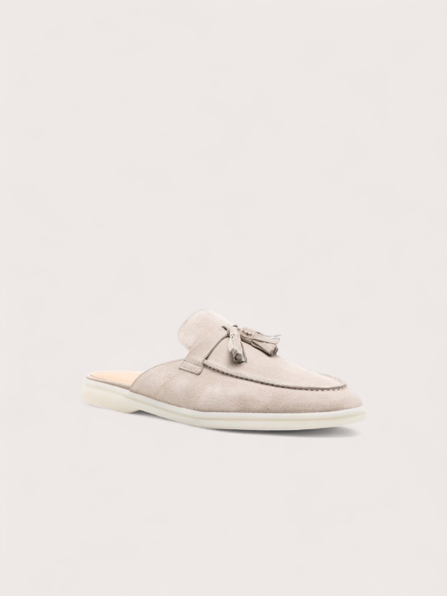 Beige classic flip-on loafers