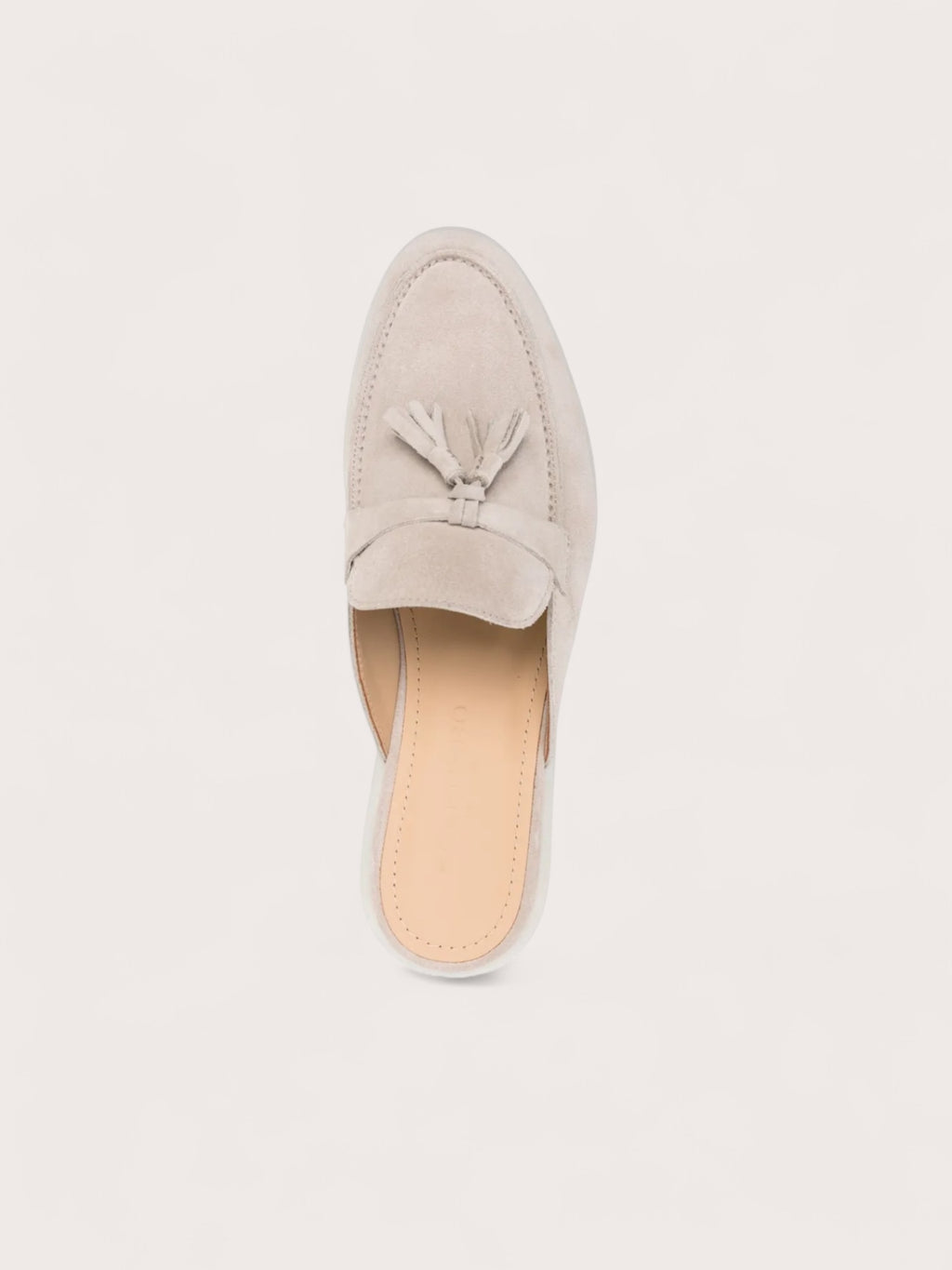 Beige classic flip-on loafers