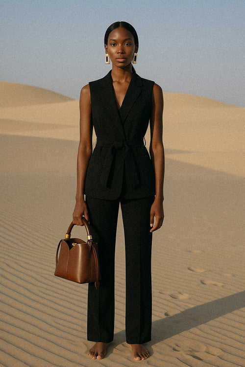 Belted Blazer & Trousers Set
