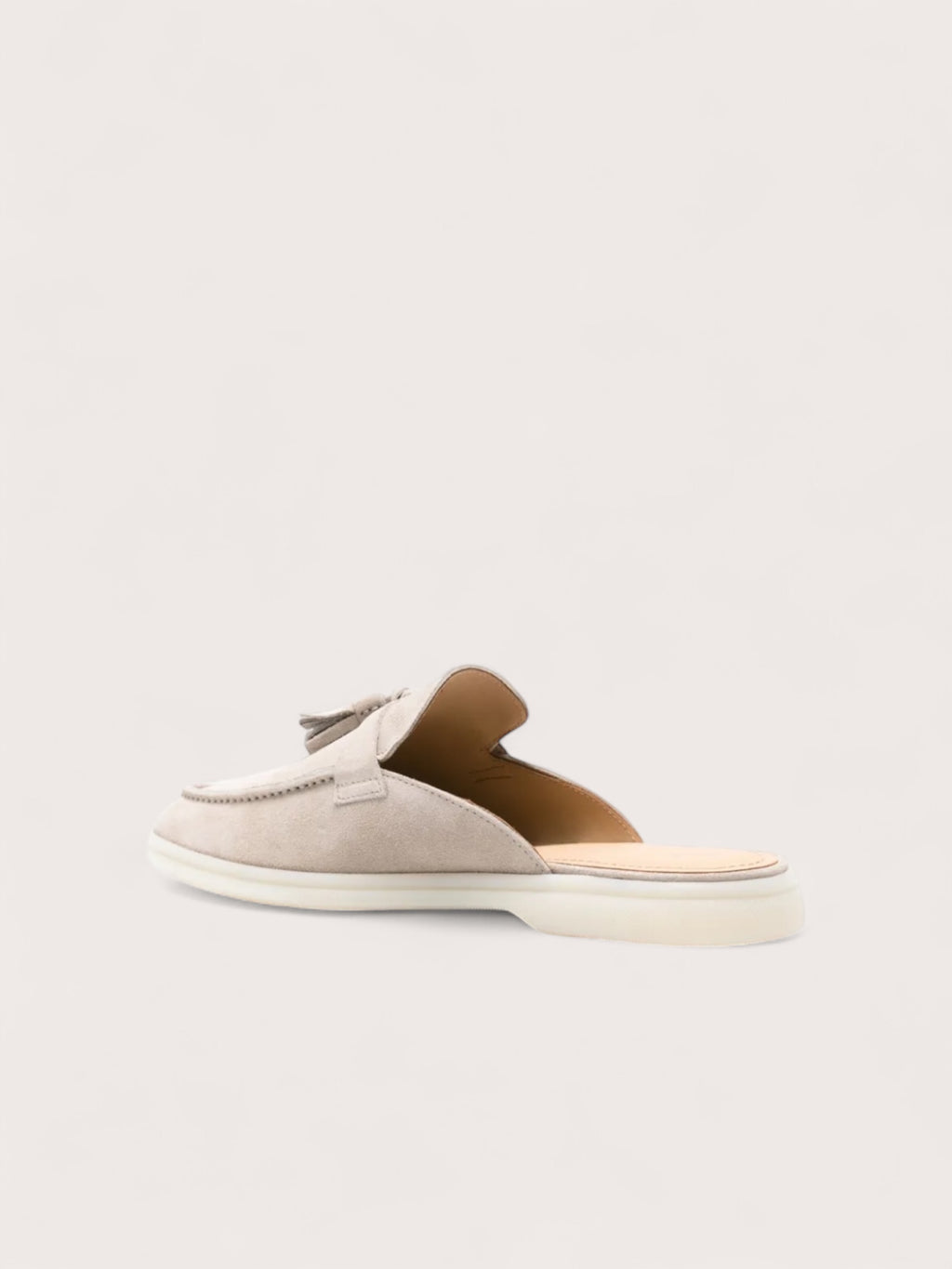 Beige classic flip-on loafers