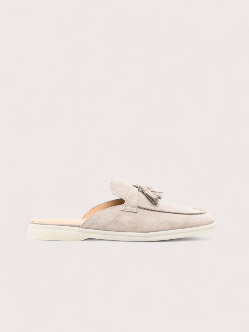Beige classic flip-on loafers