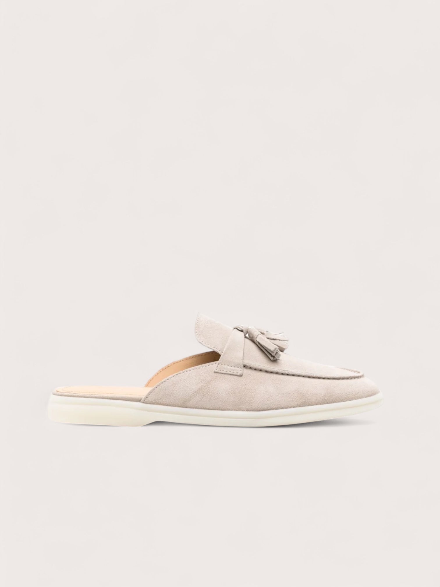 Beige classic flip-on loafers