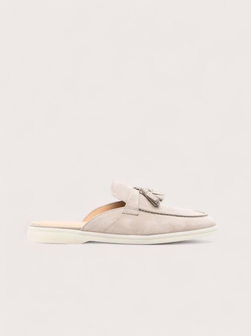 Beige classic flip-on loafers