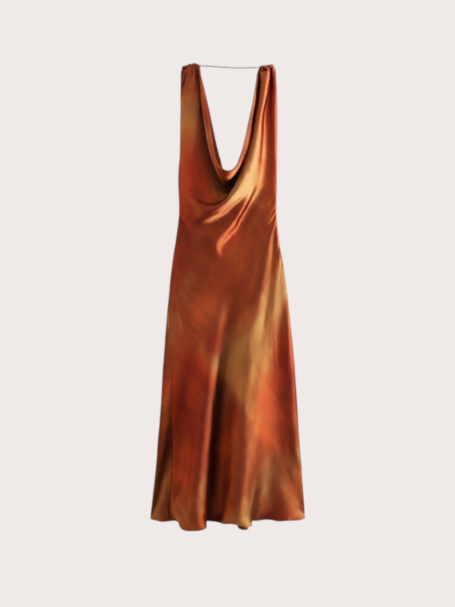 Cowl Neck Satin Dress