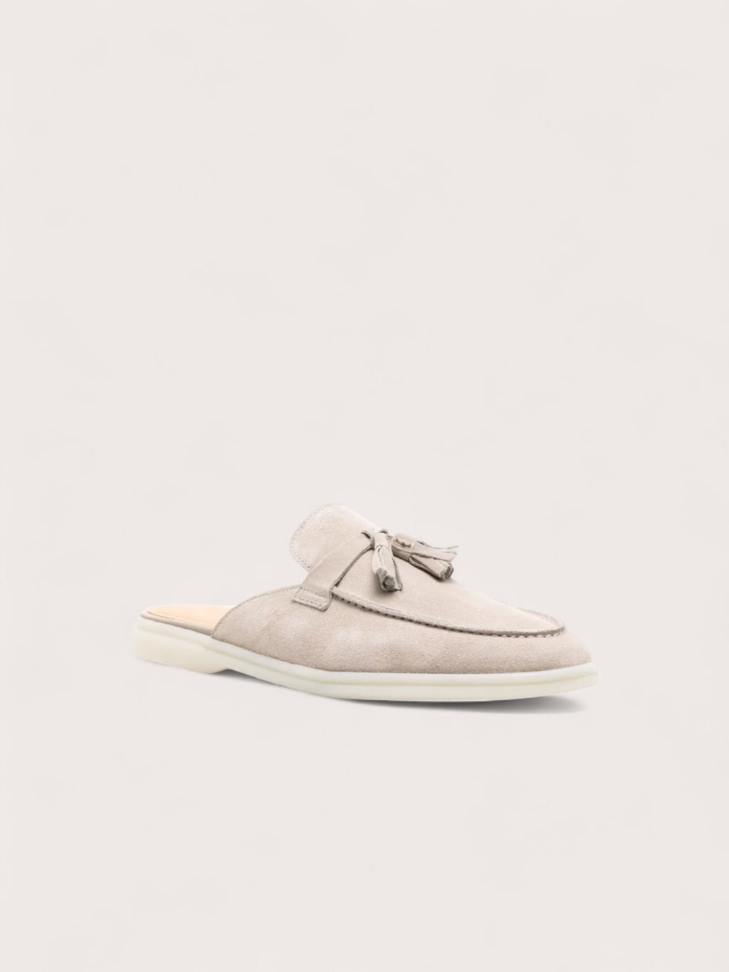 Beige classic flip-on loafers