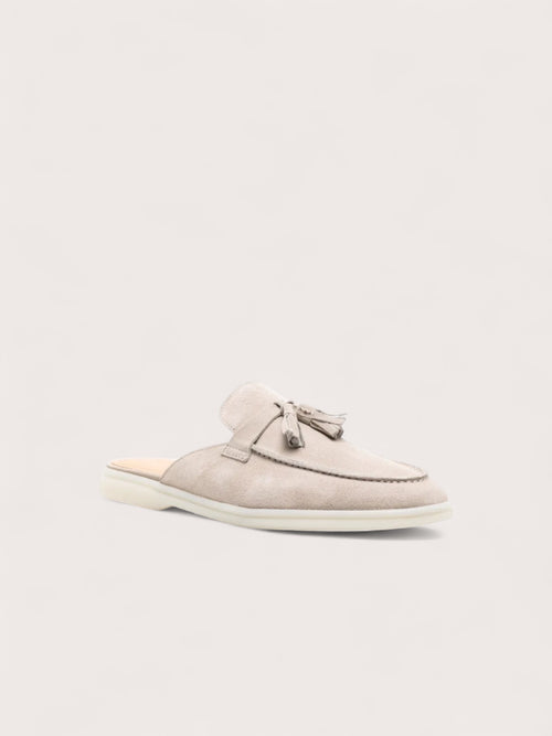 Beige classic flip-on loafers