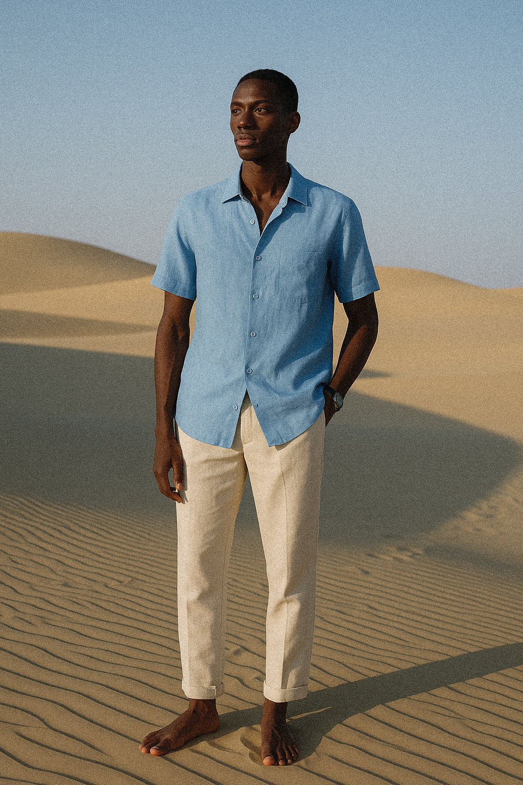 Classic Linen Blue Shirt
